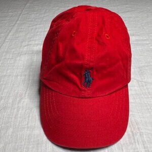 Polo Ralph Lauren Hat Cap Baby Toddler 9-24 Months Red Big Pony Preppy